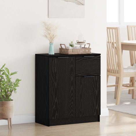 vidaXL Buffet Chêne noir 60 x 30 x 70 cm Bois d'ingénierie (1/5)