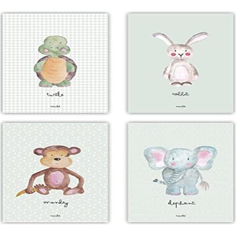 Affiche décorative pour chambre d'enfant  Animaux  Poster Images Murales A4 Sans cadre photo  Tableaux chambre d'enfant pour Garçon filles  Décoration chambre de bébé (1/5)