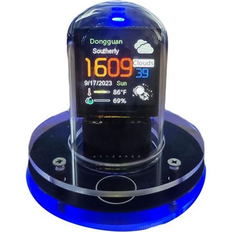 Reloj con estación meteorológica Wi-Fi inteligente, simulación, pantalla digital y función de álbum.