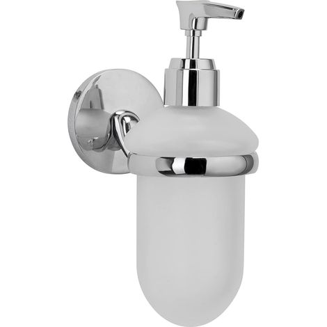 Croydex Hampstead White Soap Dispenser with Chrome Wall Mount for Bathroom (1/5)