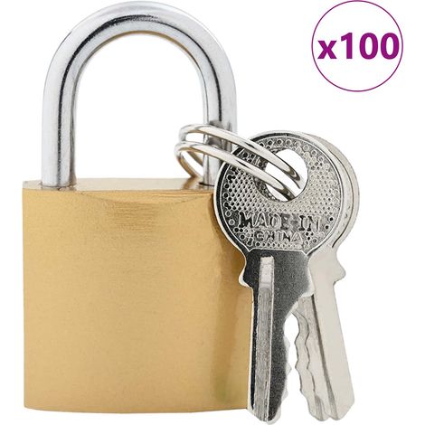 U Lock avec Clés 100 pcs Laiton Fer
