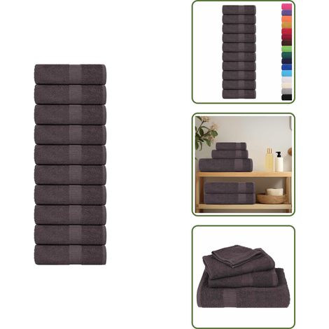 Gästetücher 10 Stk. Anthrazit 30x50 cm 360 g/m² 100% Baumwolle - Gästetuch - Gästetücher - Gästehandtuch - Handtuch (1/5)