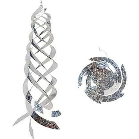 Lot de 5 répulsifs anti-pigeons en spirale, répulsifs réfléchissants pour protéger votre jardin, balcon, terrasse et ferme. (1/5)