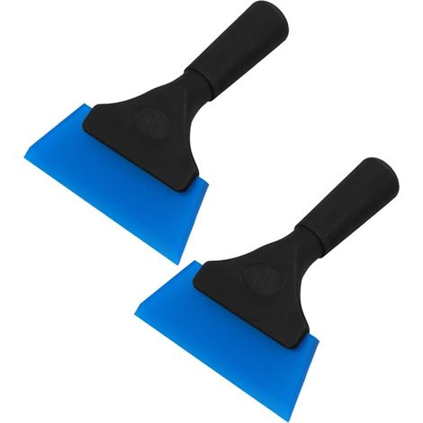 Raclette à Vitre de Voiture 2pcs en PP Bleu, Outil Polyvalent Prise Supérieure pour Nettoyage et Pose de Film Teinté sur Vitres et Pare-Brise (1/5)