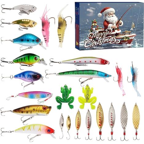 Calendario dell'Avvento 2024 - Calendario dell'Avvento 2024 - Esca da pesca - Calendario dell'Avvento 2024 - Con esche da pesca
