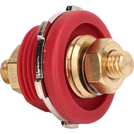 Bornier de batterie à panneau perforé de 3/8 pouce, 250 A, en alliage de zinc et laiton, type universel, convient aux automobiles, camping-cars, navires et yachts, rouge. (1/5)