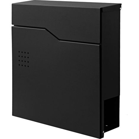 [NON UTILIZZATO] Cassetta portalettere a parete HHG-203 acciaio zincato 11x37x37cm nero