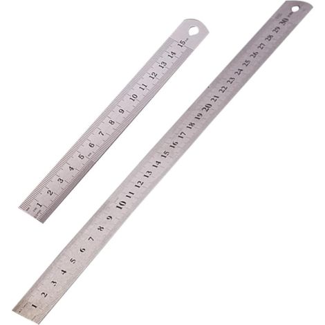 Règles Kichvoe en acier inoxydable, lot de 2, 15 cm et 30 cm (1/5)