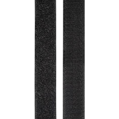 TOOLCRAFT KL25X2000C Nastro a strappo da incollare Lato morbido e lato rigido (L x L) 2000 mm x 25 mm Nero 1 Paio/a (1/3)