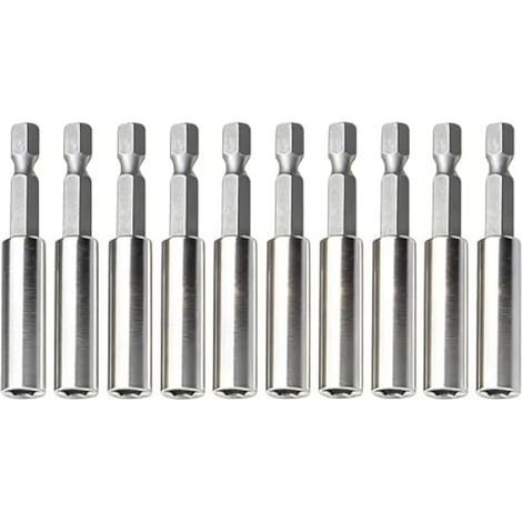 10 Pièces Porte Embout Magnetique Visseuse, 60mm Rallonge de Perceuse (1/5)
