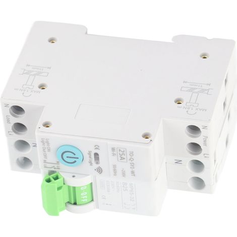 Disjoncteur intelligent 1P+N 25A 6KA Minuterie de coupure Compteur Temporisation Télécommande WiFi Interrupteur Automatique (1/5)