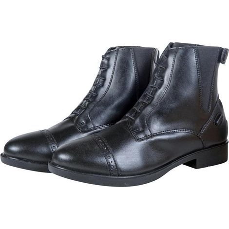 29, Schwarz 9100: Reitstiefel für Kinder und Erwachsene aus Kunstleder mit Schnürung Modell Sheffield (1/2)