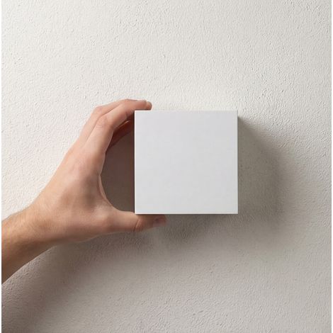 LedsC4 Ges Deco - Aplique de Pared LED 5.2W y 93lm con Luz Cálida 3000K. Diámetro 12.5cm. Estructura de Yeso. Color Blanco