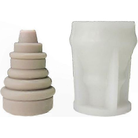 Silikon-Kerzenform in Weihnachtsbaumform, stapelbar, geometrisch-kreisförmig, für Duftkerzen, Gips, DIY-Bastelarbeiten, festliche Formen (1/4)