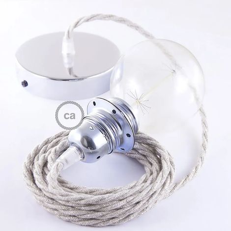 elementi per creare lampada creative-cables tn01 cavo lino beige rame (1/3)