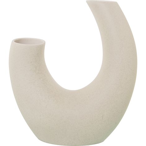 Vase en céramique abstrait beige mat 35X16X40 Cm (1/5)