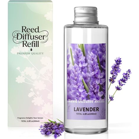 Recharge Diffuseur de Parfum Lavande, 200ML Diffuseur de Parfum Batonnets Diffuseur Parfum pour la Chambre, la Salle de Bain, Le Bureau et la Décoration Intérieure (1/5)