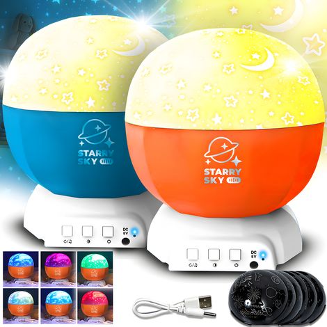 Proiettore di stelle a LED Heckermann da 168 kW, blu e arancione.