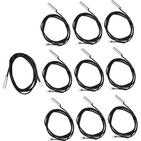 Lot de 10 sondes à thermistance NTC capteur de température sonde 5x25mm tête cylindrique mesure 10K B3435 (1/5)