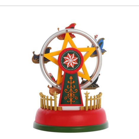 Eosnow Weihnachts-Mini-Spieluhr, leuchtendes Karussell, Riesenrad, animiertes Geschenk, romantische Tischdekoration