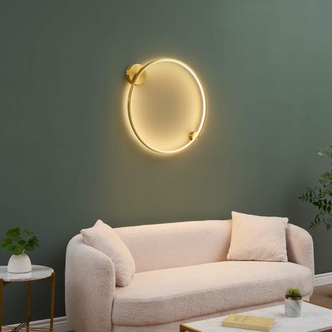 Applique ou plafonnier cercle laiton double socle 60 cm dimmable - Ceira (1/5)