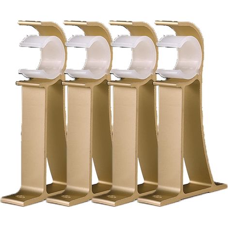 Aluminum Alloy Single Hole Curtain Rod Brackets Curtain Rod Ceiling Mount Ceiling Bracket for Curtain Rods for Showers,Curtain Rods Over Doors (4 Pieces) (1/4)