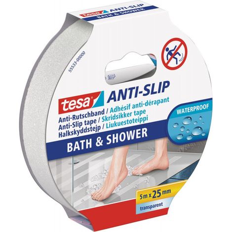 Tesa Bath & Shower cinta adhesiva antideslizante transparente 25 cm