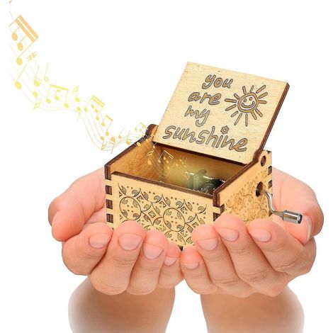 You Are My Sunshine Music Box, Music Box You Are My Sunshine For Valentine Gifts, You Are My Sunshine Gifts Music Box For Girls Boys, Hand Crank Woode (1/3)