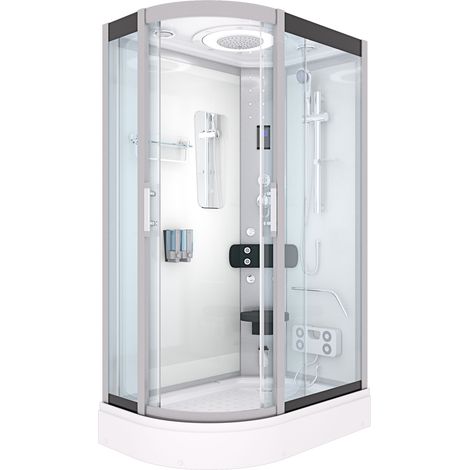 Dampfdusche Sauna Dusche Duschkabine D60-70T2L 120x80 cm ohne 2K Scheiben Versiegelung (1/5)