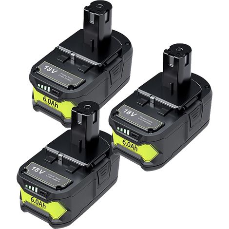 Batterie de remplacement, Li-ion, 18V, compatible avec Ryobi, 3PCS 6.0Ah (1/2)