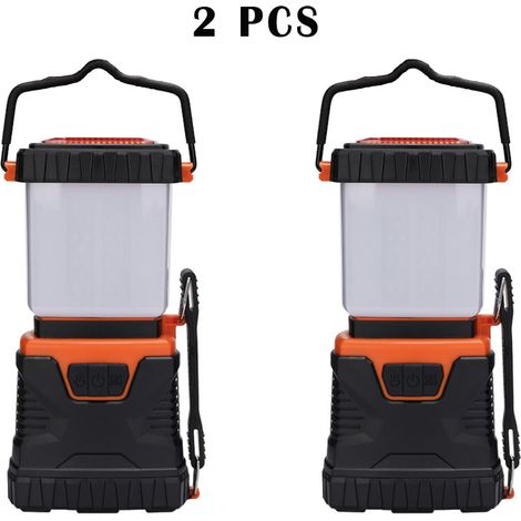 2 Pack Orange LED Camping Light, Powerful 1000LM Camping Light with Adjustable Brightness, Waterproof Camping Light for Camping, Camping, Fishing, Hiking, Caves (1/5)