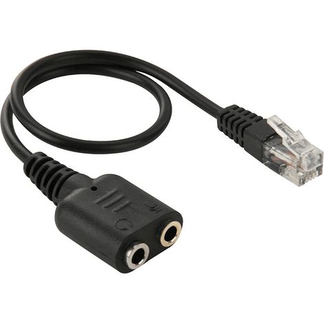 Cable Adaptador telefono RJ9 Macho a 2 x Jack de 3.5 mm 0.20 M Negro (1/4)