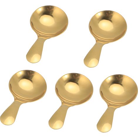 5-teiliges Set aus Edelstahl 304: Eisportionierer, Teelöffel, Dessertlöffel, Sahnelöffel, Küchenutensilien, Gold (1/5)