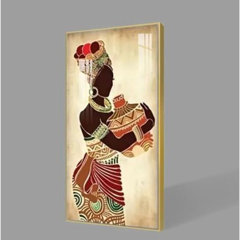 Peinture sur toile de femme noire africaine, affiche d'art ethnique pour décoration de salon, décor mural de maison, peintures (1/5)