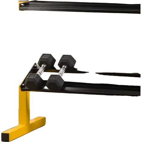 Support de haltères à 2 niveaux, construction en acier solide, capacité totale de 270 kg, charge maximale de 135 kg par niveau, dimensions 92,5L x 50,5l x 80,5H cm, conception de base stable (1/5)