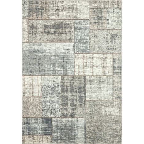Tapis taupe moderne lavable à poils courts - 170 x 120 cm (1/4)