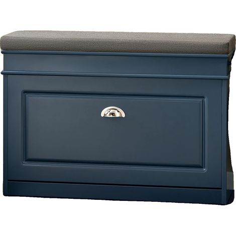 Scarpiera salvaspazio, seduta comoda, 75x51x24 cm, blu (1/2)