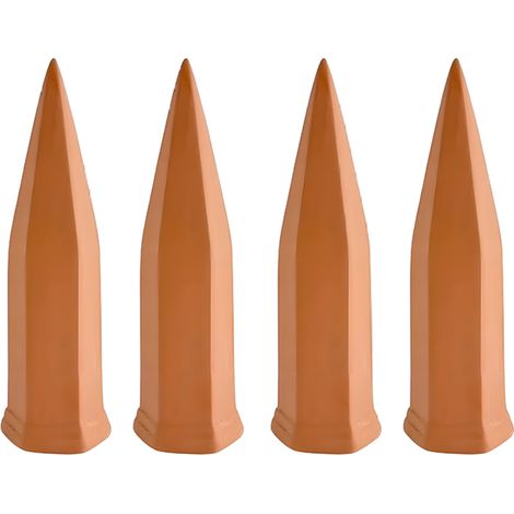 Lot de 4 Piques d'arrosage, Terre cuite, Pour bouteilles PET 1,5 L, Arrosage automatique, Jardin (1/5)