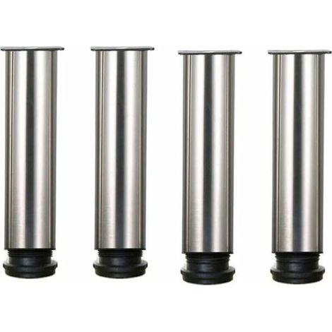 Juego de 4 patas ajustables para muebles en acero inoxidable 304 – Altura ajustable de 250 a 265 mm – Fácil instalación en escritorios y mesas -Crezuo
