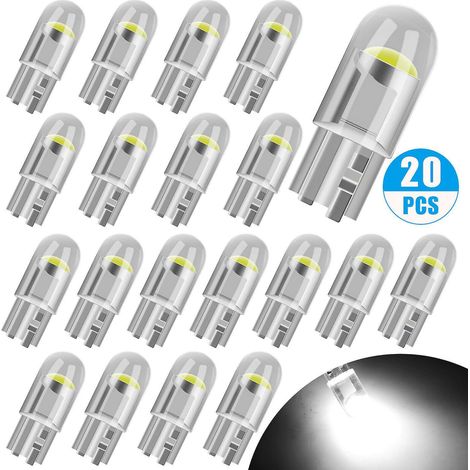 20 Pieces T10 Car Wide Lights, Crystal Clear One Piece Led Small Car Lights, Cob High Brightness Licence Plate Lights Reading Lights (1/4)
