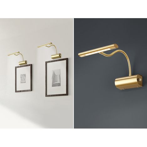 Flexible LED Bilderleuchte CURTIS Messing matt, Drehdimmer (1/5)