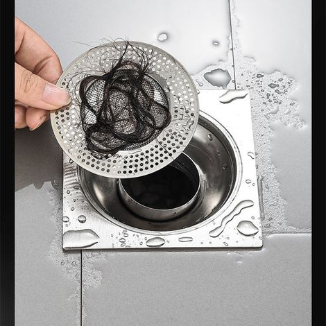 Abflussrost aus Edelstahl, Abwasserfilter, für Küchen-, Toiletten-, Badezimmer- und Duschabflüsse, um Verstopfungen durch Haare zu verhindern. (1/5)