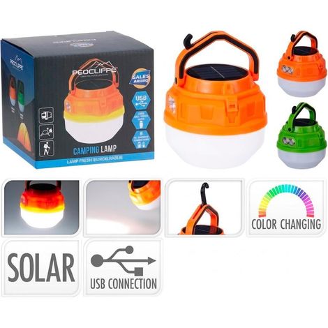 REDCLIFFS luz solar/bateria camping  color regulable , Luz solar/batería para camping con color regulable, una linterna versátil y recargable diseñada para iluminación en exteriore