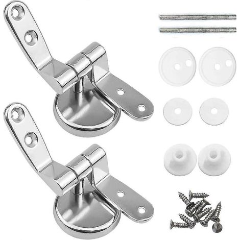 Charnières de siège de toilette, lot de 2 charnières de rechange avec fixations en alliage de zinc (1/5)