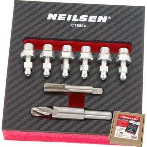 Neilsen 8pc Brake Caliper Bleed Nipple Thread Repair Insert Set M8