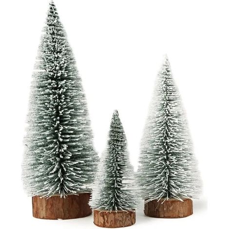 3PCS Sapins de Noël Mini Arbre de Noël Artificiel Miniature Décoration Figurine Noël Ornement Bricolage Centre de Table (1/5)
