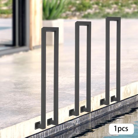 Garde - corps d'escalier noir monté latéralement, accoudoirs durables, accoudoirs de sécurité pour monter et descendre des escaliers, 85 × 20cm, peut supporter environ 90,72 kg (1/5)