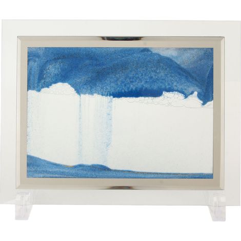 Cadre artistique 3D sable mouvant 17,8 cm, paysage marin dynamique rectangulaire, décoration de bureau, sable magique bleu, kit de décoration mural intérieur (1/5)