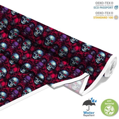 OUTDOOR DEKOSTOFFE OXFORD - Motiv der Schädel I DX4643