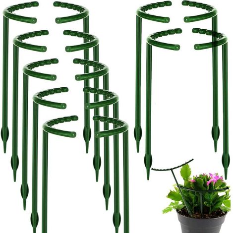 14 tuteurs pour plantes, tuteurs demi-ronds, supports pour fleurs de jardin pour tomates, hortensias et plantes en pot, 16 cm de large x 26 cm de haut (1/5)
